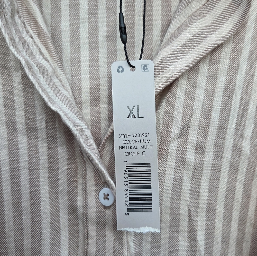 NIC+ZOE Women's Cafe TIE Front Dress Neutral Multi XL - Picture 3 of 5